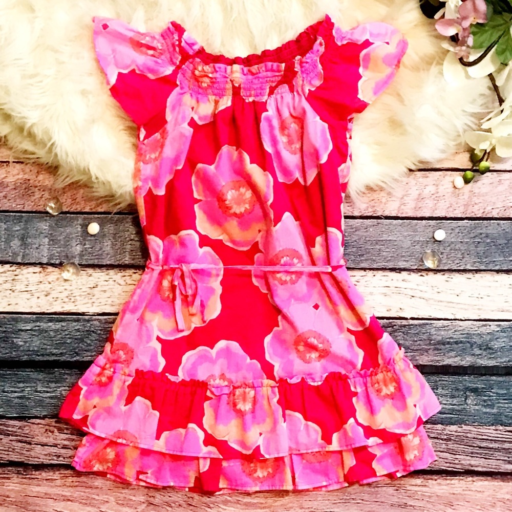 NWOT Old Navy Pink & coral floral dress size Med.
